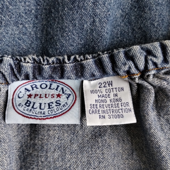 CAROLINA BLUES Top Denim 22W - Picture 7 of 10